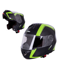 Мотоциклетний шолом W-TEC Vexamo - чорно-зелений / XL (61-62)