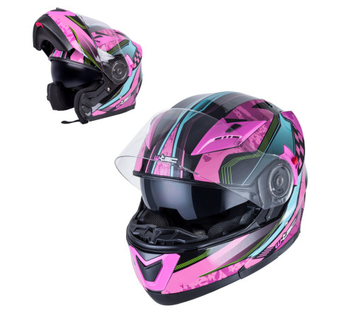 Мотоциклетний шолом W-TEC YM-925 Magenta - рожево-чорний / М (57-58) Мотоциклетний шолом W-TEC YM-925 Magenta - рожево-чорний / М (57-58)
