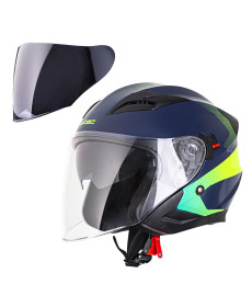 Мотоциклетний шолом W-TEC Yokohammer - синьо-жовтий / М (57-58)