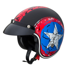 Мотоциклетний шолом W-TEC Café Racer червоно-чорний XS (53-54)