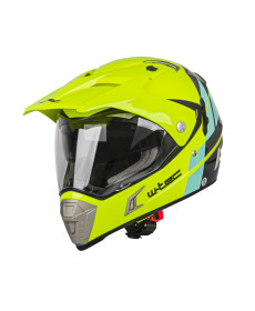 Мотоциклетний шолом W-TEC Dualsport - флуо-жовто-блакитний / S (55-56)