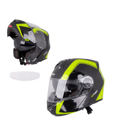 Мотоциклетний шолом W-TEC Vexamo V270 PP - Чорно-зелений / L (59-60)