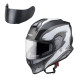 Мотоциклетний шолом W-TEC Integra Graphic - чорно-білий / L (59-60)