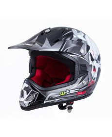  Молодіжний мотоциклетний шолом W-TEC V310 enduro - розмір L (53-54) / чорний череп
