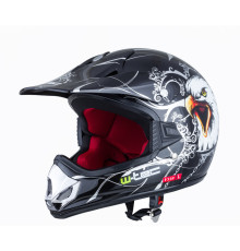  Молодіжний мотоциклетний шолом W-TEC V310 enduro - розмір M (51-52) / чорний орел