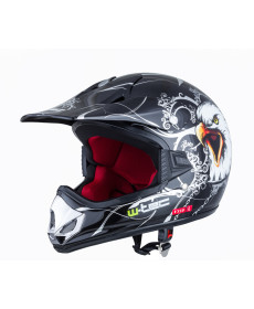  Молодіжний мотоциклетний шолом W-TEC V310 enduro - розмір M (51-52) / чорний орел