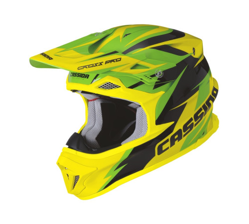 Шолом для мотокросу Cassida Cross Pro - зелено-жовтий / XXL (63-64) Шолом для мотокросу Cassida Cross Pro - зелено-жовтий / XXL (63-64)