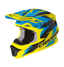 Шолом для мотокросу Cassida Cross Pro - синьо-жовтий / М (57-58)