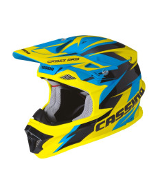 Шолом для мотокросу Cassida Cross Pro - синьо-жовтий / М (57-58)