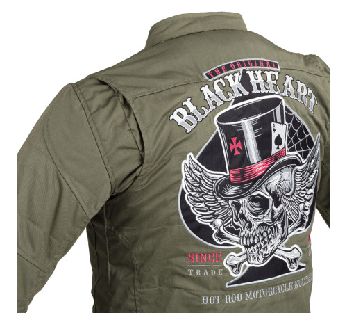 Чоловіча мотокуртка W-TEC Black Heart Hat Skull Jacket - хакі/4XL Чоловіча мотокуртка W-TEC Black Heart Hat Skull Jacket - хакі/4XL
