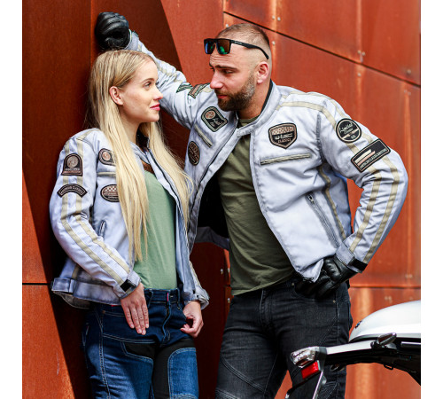 Чоловіча текстильна мотокуртка W-TEC Patriot - білий / 3XL Чоловіча текстильна мотокуртка W-TEC Patriot - білий / 3XL