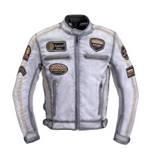 Чоловіча текстильна мотокуртка W-TEC Patriot - білий / 4XL