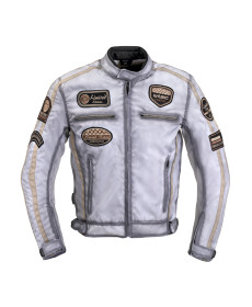 Чоловіча текстильна мотокуртка W-TEC Patriot - білий / 4XL