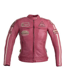 Жіноча шкіряна мотокуртка W-TEC Sheawen Lady Pink - рожева/S