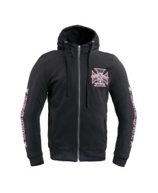 Чоловічий світшот з капюшоном W-TEC Black Heart Vintage Iron - чорний/М