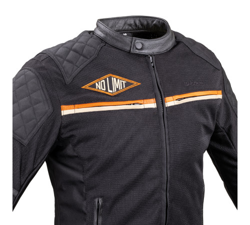 Чоловіча літня мото-куртка W-TEC 2Stripe - чорний / XXL Чоловіча літня мото-куртка W-TEC 2Stripe - чорний / XXL