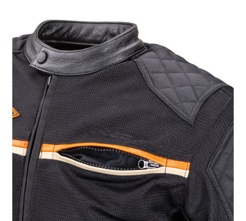 Чоловіча літня мото-куртка W-TEC 2Stripe - чорний / 6XL Чоловіча літня мото-куртка W-TEC 2Stripe - чорний / 6XL