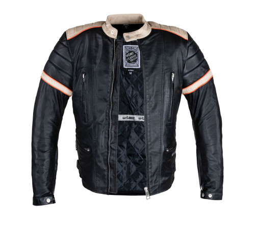 Чоловіча шкіряна мотокуртка W-TEC Hellsto - чорний / 3XL Чоловіча шкіряна мотокуртка W-TEC Hellsto - чорний / 3XL