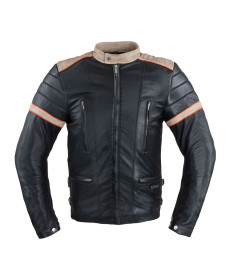 Чоловіча шкіряна мотокуртка W-TEC Hellsto - чорний / 5XL