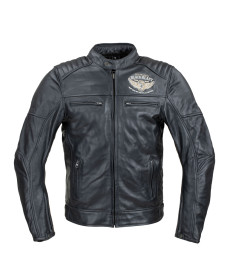 Чоловіча шкіряна мото куртка W-TEC Black Heart Wings Leather Jacket - чорний/XL