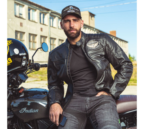 Чоловіча шкіряна мото куртка W-TEC Black Heart Wings Leather Jacket - чорний/XL Чоловіча шкіряна мото куртка W-TEC Black Heart Wings Leather Jacket - чорний/XL