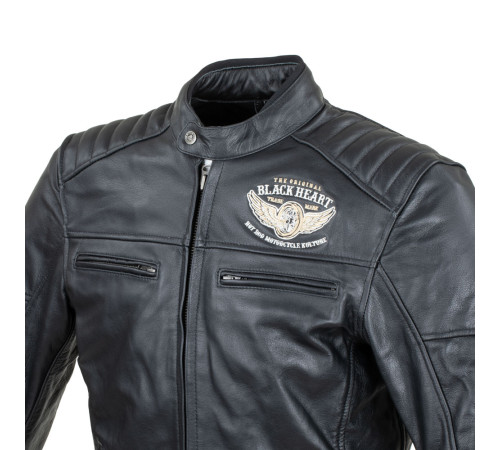 Чоловіча шкіряна мото куртка W-TEC Black Heart Wings Leather Jacket - чорний/XL Чоловіча шкіряна мото куртка W-TEC Black Heart Wings Leather Jacket - чорний/XL
