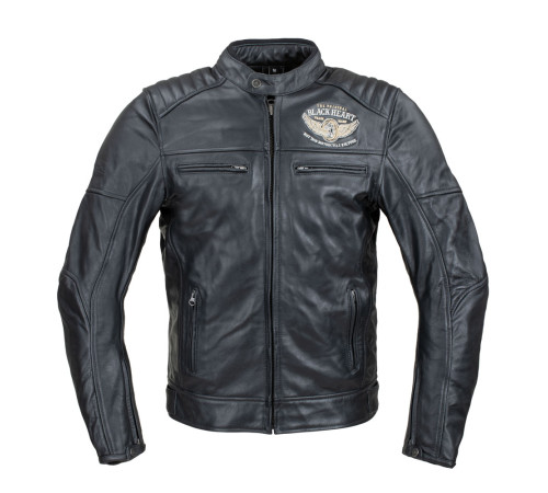 Чоловіча шкіряна мото куртка W-TEC Black Heart Wings Leather Jacket - чорний/XXL