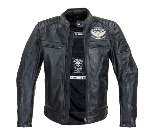 Чоловіча шкіряна мото куртка W-TEC Black Heart Wings Leather Jacket - чорний/XXL