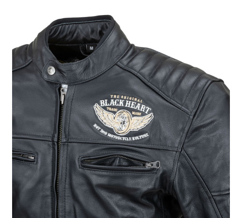 Чоловіча шкіряна мото куртка W-TEC Black Heart Wings Leather Jacket - чорний/XXL