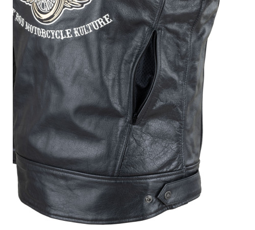 Чоловіча шкіряна мото куртка W-TEC Black Heart Wings Leather Jacket - чорний/XXL