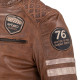 Чоловіча шкіряна куртка W-TEC Milano - коричневий / 6XL