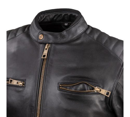 Чоловіча шкіряна мотокуртка W-TEC Stripe - чорний / 3XL Чоловіча шкіряна мотокуртка W-TEC Stripe - чорний / 3XL