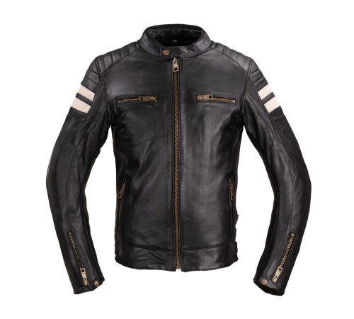 Чоловіча шкіряна мотокуртка W-TEC Stripe - чорний / 4XL Чоловіча шкіряна мотокуртка W-TEC Stripe - чорний / 4XL