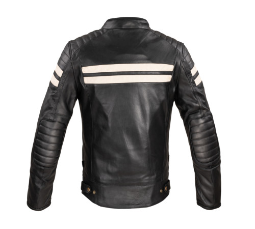 Чоловіча шкіряна мотокуртка W-TEC Stripe - чорний / 4XL Чоловіча шкіряна мотокуртка W-TEC Stripe - чорний / 4XL