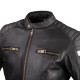 Чоловіча шкіряна мотокуртка W-TEC Stripe - чорний / 4XL