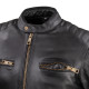 Чоловіча шкіряна мотокуртка W-TEC Stripe - чорний / 4XL