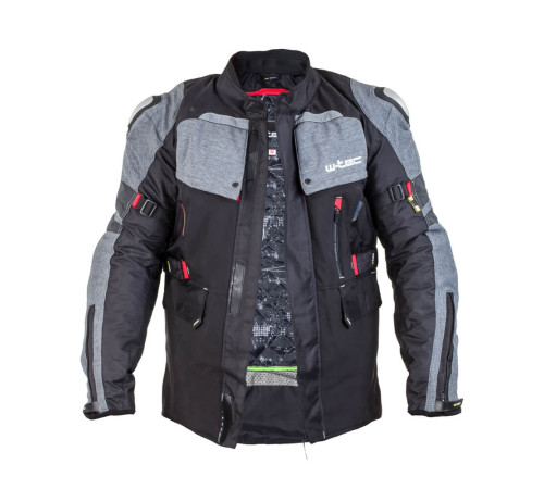 Чоловіча мотокуртка W-TEC Tomret NF-2220 - чорно-сірий / XL Чоловіча мотокуртка W-TEC Tomret NF-2220 - чорно-сірий / XL