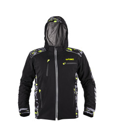  Чоловіча мото-куртка з капюшоном Softshell W-TEC Kybero - розмір L / чорний