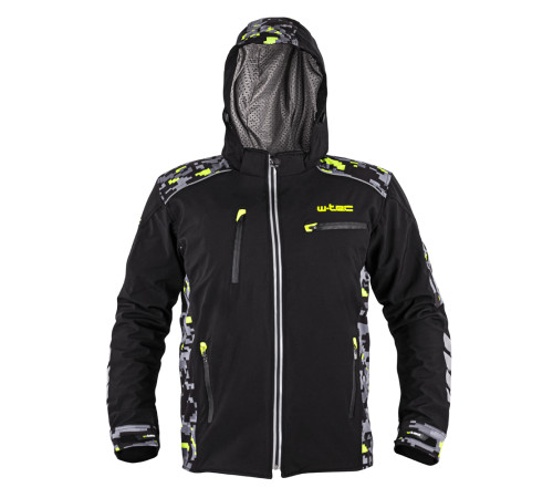 Чоловіча мото-куртка з капюшоном Softshell W-TEC Kybero - розмір XXL / чорний Чоловіча мото-куртка з капюшоном Softshell W-TEC Kybero - розмір XXL / чорний