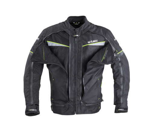 Мото-куртка W-TEC Progair - розмір 3XL / чорний-флуо Мото-куртка W-TEC Progair - розмір 3XL / чорний-флуо