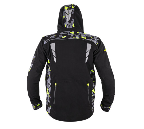 Чоловіча мото-куртка з капюшоном Softshell W-TEC Kybero - розмір 5XL / чорний Чоловіча мото-куртка з капюшоном Softshell W-TEC Kybero - розмір 5XL / чорний