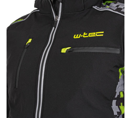 Чоловіча мото-куртка з капюшоном Softshell W-TEC Kybero - розмір 5XL / чорний Чоловіча мото-куртка з капюшоном Softshell W-TEC Kybero - розмір 5XL / чорний