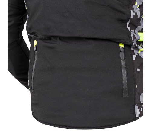 Чоловіча мото-куртка з капюшоном Softshell W-TEC Kybero - розмір 5XL / чорний Чоловіча мото-куртка з капюшоном Softshell W-TEC Kybero - розмір 5XL / чорний