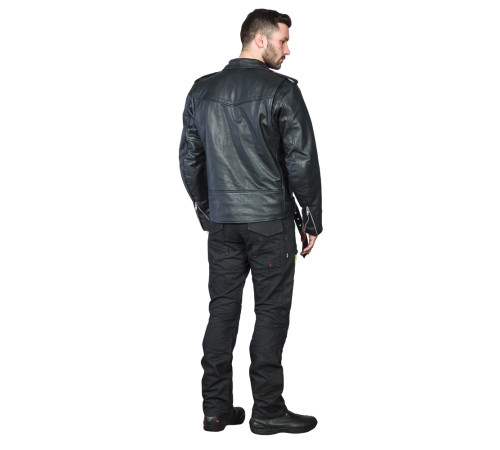 Шкіряна мотокуртка W-TEC Perfectis - чорний / 3XL Шкіряна мотокуртка W-TEC Perfectis - чорний / 3XL