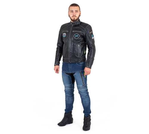 Шкіряна мото куртка W-TEC Losial - чорний / 5XL Шкіряна мото куртка W-TEC Losial - чорний / 5XL