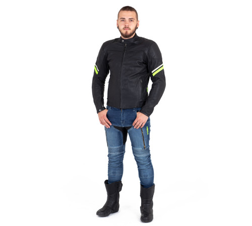 Шкіряна мото куртка W-TEC Montegi - Матовий чорний / 3XL Шкіряна мото куртка W-TEC Montegi - Матовий чорний / 3XL