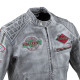 Чоловіча шкіряна мотокуртка W-TEC Sheawen Waxed Grey- сіра/розмір -3XL