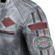 Чоловіча шкіряна мотокуртка W-TEC Sheawen Waxed Grey- сіра/розмір -3XL