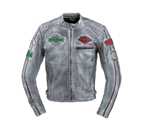 Чоловіча шкіряна мотокуртка W-TEC Sheawen Waxed Grey- сіра/розмір 4XL Чоловіча шкіряна мотокуртка W-TEC Sheawen Waxed Grey- сіра/розмір 4XL