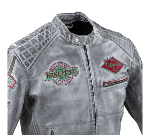 Чоловіча шкіряна мотокуртка W-TEC Sheawen Waxed Grey- сіра/розмір 4XL Чоловіча шкіряна мотокуртка W-TEC Sheawen Waxed Grey- сіра/розмір 4XL